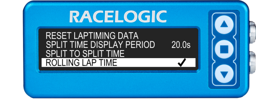 Lap Timing menu - rolling lap time highlighted.png